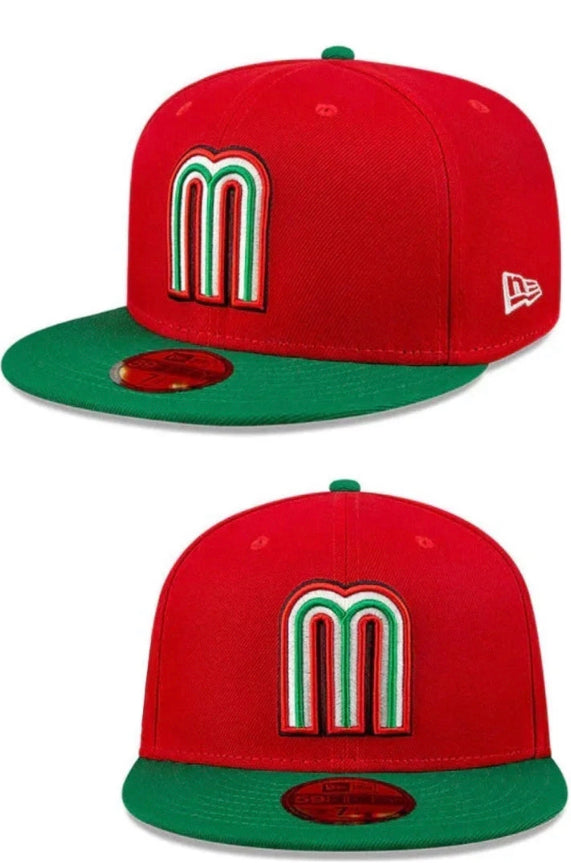 New Era 59FIFTY Mexico Baseball Fitted Hat Kelly Green Scarlet Red