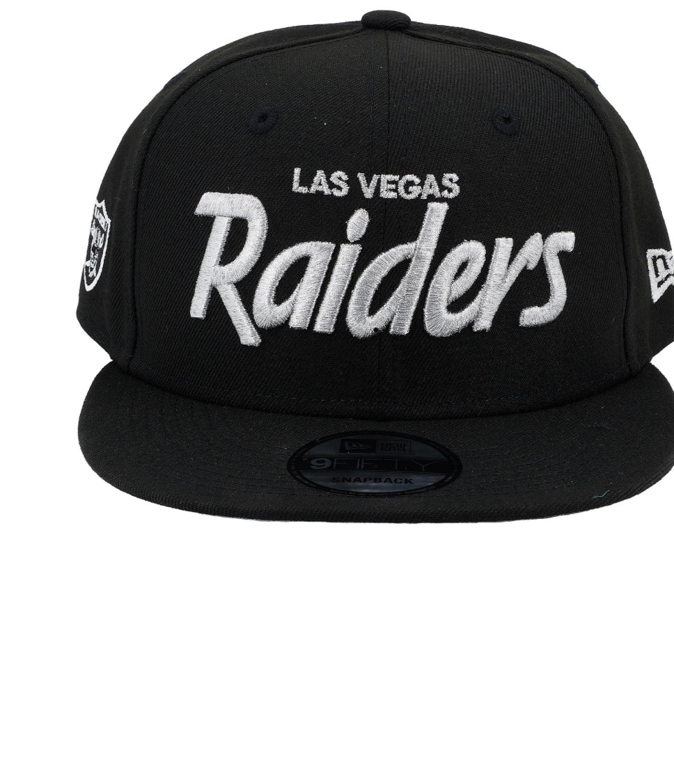 Las Vegas Raiders New Era Script 9FIFTY Snapback Hat - Black