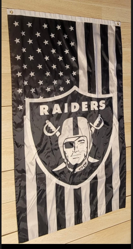 Las Vegas Raiders Stars & Stripes Logo 3x5 Flag – Time Out Sports